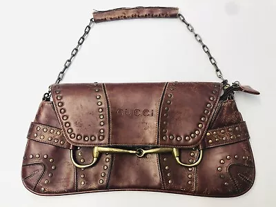 Vintage GUCCI Horsebit Clutch Soft Leather Handbag CLASSIC Bag • $1974.50