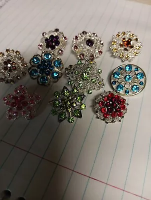  10 Vintage Rhinestone Pins Jewelry Brooches  Lot • $20