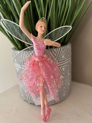 £9.99 • Buy Gisela Graham Pink Christmas Fairy Ballerina Resin Tree Decoration