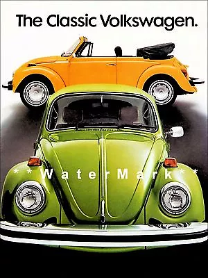 VW Beetle 1977 Vintage Poster Print Classic German Car The Bug Advertisement • $19.40