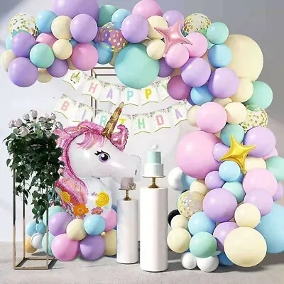 $22.99 • Buy Macaron Pink Unicorn Girl Birthday  Graduation Balloon Arch Kit Party Decoration