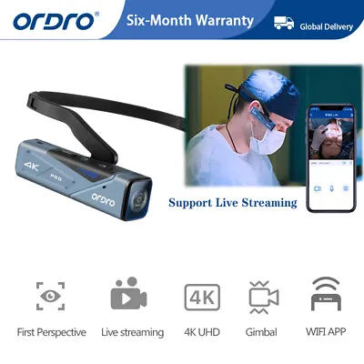 ORDRO EP7Pro Live Streaming Wireless POV Camera 4K/60fps UHD Video & Real-Time • $269.99