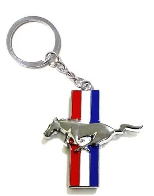Mustang Chrome Pony Horse Key Chain Fob Ring Keychain GT 500 Cobra Roush Saleen • $9.25