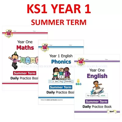 KS1 Year 1 Maths English Phonics Daily Practice 3 Books Bundle Summer Ages 5-6 • £18.99