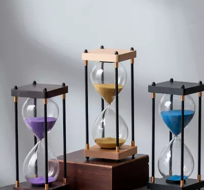 Retro Retro Glass Hourglass Timer 60 Minute Hourglass Home Decoration • $20.35