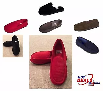 New Men House Slippers Corduroy Moccasin Slip-on Men Shoes Male Size 4 To 14 • $11.99