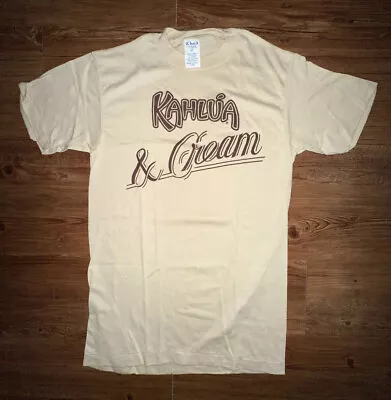 Rare Med Vintage 80s KAHLUA & Cream Tee T Shirt Alcohol Liquor Beer Promo New DS • $60