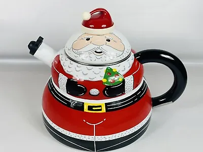 Vintage Enamal Roshco Santa Clause  3 Quart Whistling Tea Pot Kettle • $34.19