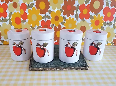 £14 • Buy Vintage Retro Ceramic Orange Kitchen Storage Jars Pots Containers 60s 70s 80s