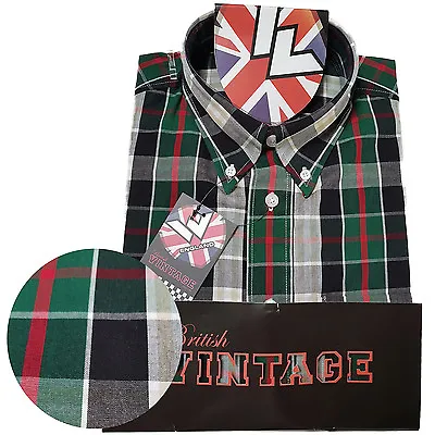 Warrior UK England Button Down Shirt THRIPP Slim-Fit Skinhead Mod Retro • £34.90