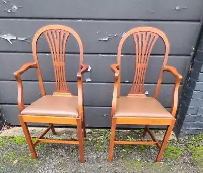 2 Dining Chairs. Very Good Condition. Brown Leather Seats. • £39.50