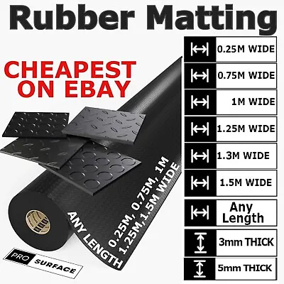 Heavy Duty Rubber Flooring Garage Matting Non Slip Industrial Work Gym Van Shed • £6.02