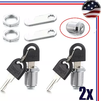 7/8 In (20mm) Cylinder Cam Locks Tool Box File Cabinet Desk Drawer W/ Keys • $10.39