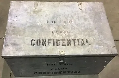 Military Riveted Metal Trunk Marked Confidential • $110