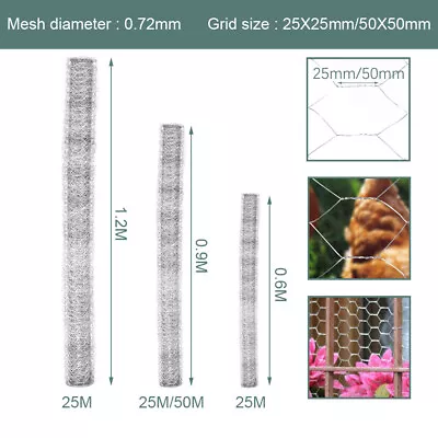£15.95 • Buy Galvanized Welded Wire Mesh Roll Garden Chicken Fencing Hexagonal Netting Fence