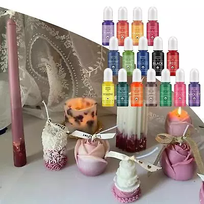 16x Candle Liquid Dye Candles Pigment Dye Colors 10ml DIY Crafts Paint • £14.53