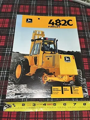 John Deere 482C Fork Lift Forklift Sales Brochure Literature JD Original • $6.50