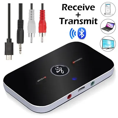 Bluetooth V4 Transmitter & Receiver Wireless A2DP Audio 3.5mm Aux Adapter Hub A6 • $13.75