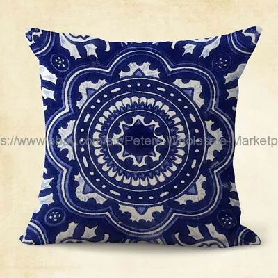 Living Room Throw Pillow Case Azulejo Majolica Mexican Talavera Cushion Cover • $14.99