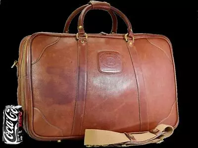 Vintage Ghurka185 Steward L Chestnut Vintage Leather 38 Suitcase CarryOn Luggage • $978