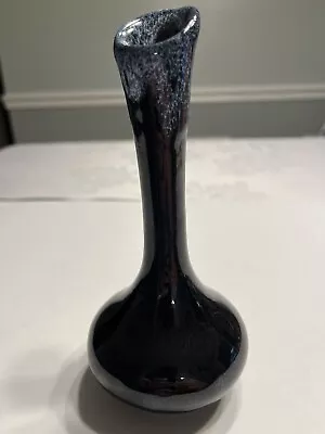 Vtg Van Briggle Pottery Black Blue 7” Bud Vase Signed • $24.99