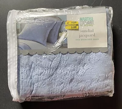 Vintage 2000 Martha Stewart Blue Sundial Jacquard Standard Pillow Sham • $19.99