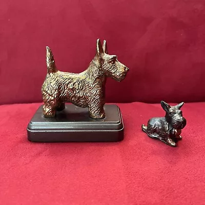 Vintage Cast Metal Scotty Scottie Door Stop Paperweight Figurine W/ Mini Bonus • $19.99