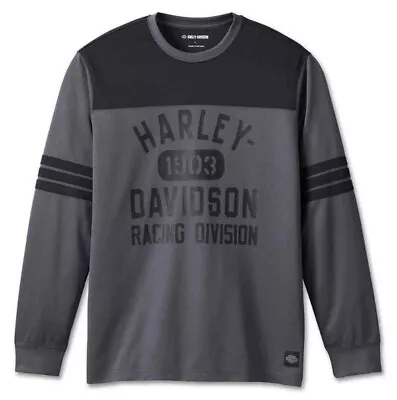 Harley-Davidson Men's Racing Jersey Long Sleeve Shirt - Black 96544-23VM • $29.95