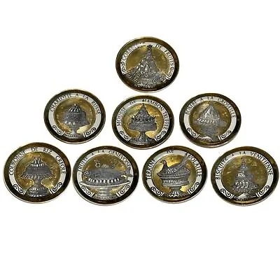 8 Fornasetti “Dinner At Eight” Coasters - “Pranzo Alle Otto” • $600