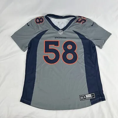Denver Broncos Von Miller #58 Nike On Field Women's Size M Gray Blue Jersey • $29.99