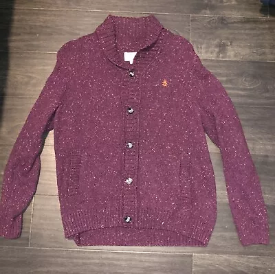 An Original Penguin Cardigan Sweater Men’s Italian Plum Christmas Large Purple • $11.99