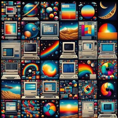 Surreal Retrocomputing Computer Collage Windows Maximalism Poster Art 24 X 24 B • $26.99