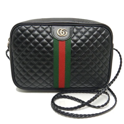 $1373 • Buy GUCCI GG Marmont Shoulder Bag 541051 Leather Black /250262