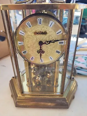 KUNDO Quartz Rotating Pendulum Carriage Anniversary Clock West Germany Vintage • $24