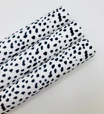Dalmation Dalmatian Print Black White DiyA4 Hair Bow Printed Canvas Sheet Fabric • £2.50