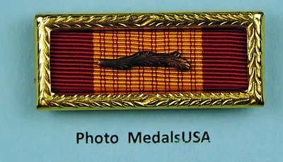 Army Vietnam Gallantry Cross Unit Citation Ribbon Bar With Palm & Frame USA . • $5.48