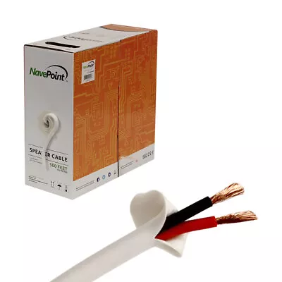 500ft In Wall Audio Speaker Cable Wire CL2 16/2 AWG Gauge 2 Conductor Bulk White • $67.99