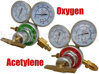 Solid Brass OXYGEN & ACETYLENE Regulators 4 Welding Fit Victor Gas Torch Cutting • $59.99