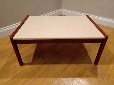 £69 • Buy COFFEE TABLE 60s Vintage Formica Top Wood Rolled Edges.