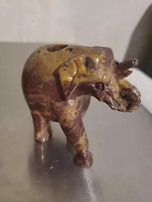 3  X 3.5  Soapstone Or Marble Elephant Trunk Up Figurine Or Incense Holder  • $24