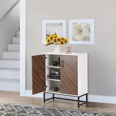 Accent Storage Cabinet W/ 2 Doors Sideboard Buffet Cabinet Modern Control Table • $132.99