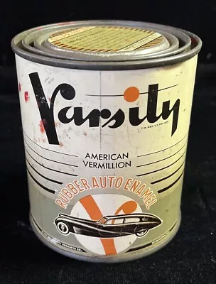 Vintage 1937 NOS Varsity Rubber Auto Enamel Tin Can • $100