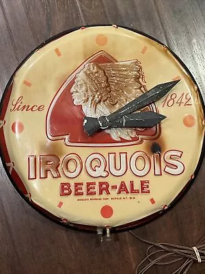 1959 Vintage Original Iroquois Beer Breweriana Drum Light Clock Sign Buffalo NY • $120