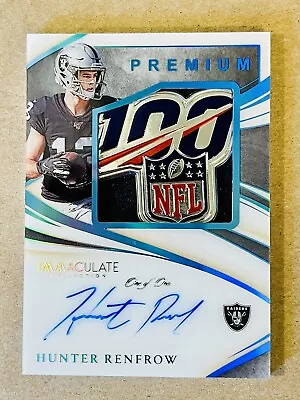 Hunter Renfrow 2020 Panini Immaculate NFL 100 Years Logo Shield Auto REAL 1/1  • $499.99