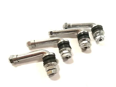 90 Degree 1.75 Inch Angle Metal Chrome Tire Valve Stems High Pressure 507l • $12.99