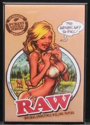 Raw Rolling Papers 2  X 3  Fridge / Locker Magnet. Weed 420 Tobacco • $6.39