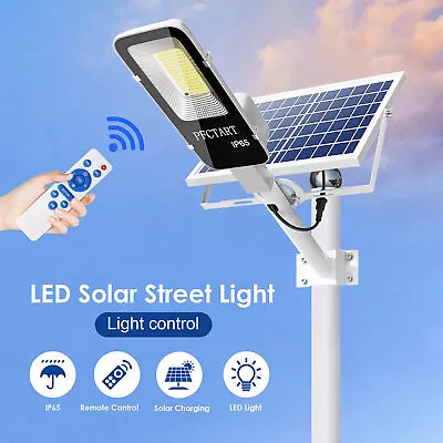 Super Bright LED Solar Street Light Dusk To Dawn Road Lamp+Pole+Remote • $59.99