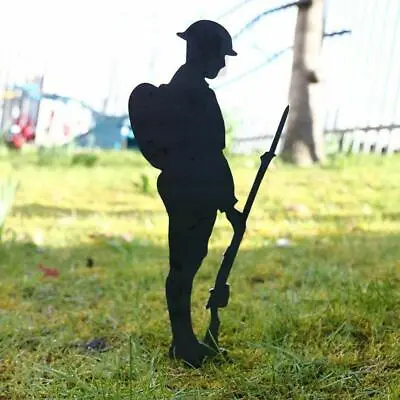 12  METAL SOLDIER Lest We Forget GARDEN Statue Decoration And Garden Wall Art • £5.39