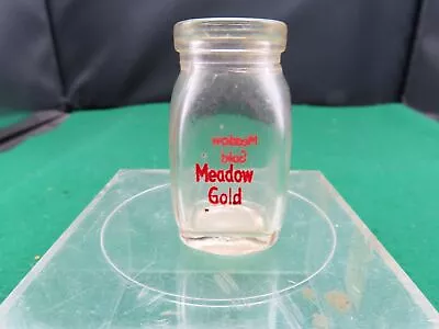 Vintage Original Miniature Meadow Gold Glass Bottle  • $11