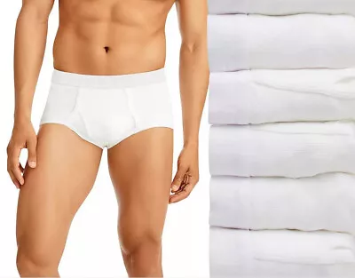 Hanes Premium Original Fit Mens Briefs Full Cut Rise S SMALL 6 Pack White NIB • $19.95